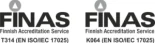 FINAS-akkreditointipalvelun akkreditoima testauslaboratorio T314 sekä kalibrointilaboratorio K064, akkreditointivaatimus SFS-EN ISO/IEC 17025